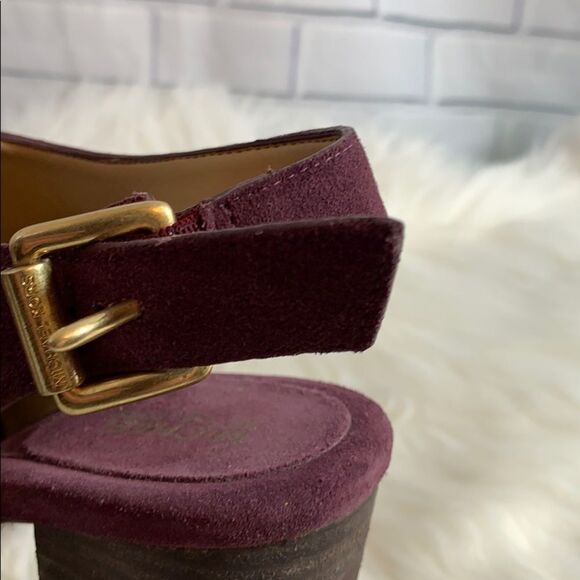 Michael Kors Suede Platform Slingback Heels Sz 5.5 - Picture 7 of 7